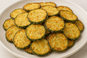 Plate of Air Fryer Zucchini Chips